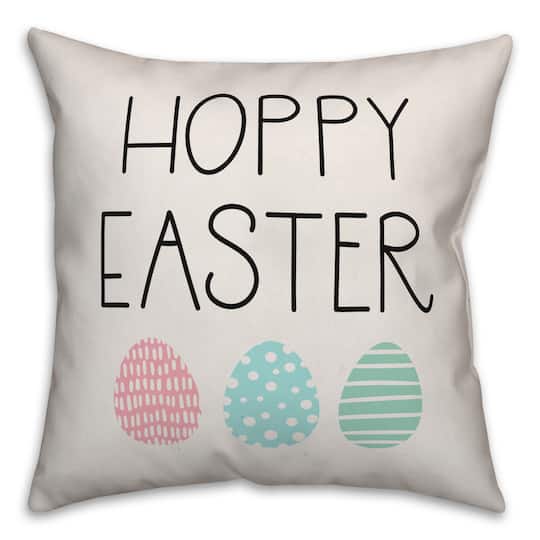 Hoppy Easter Eggs Throw Pillow
